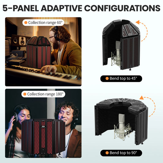 Microphone Isolation Shield Foldable Studio Pop Filter