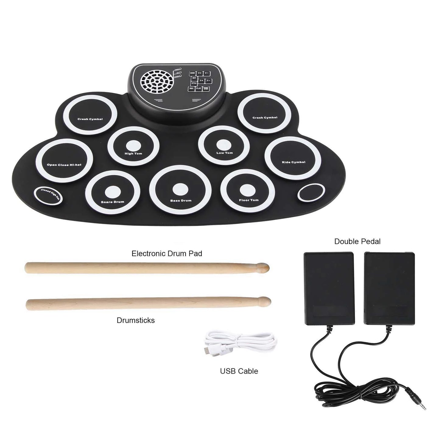 Roll Up Electronic Drum Pad with Speakers