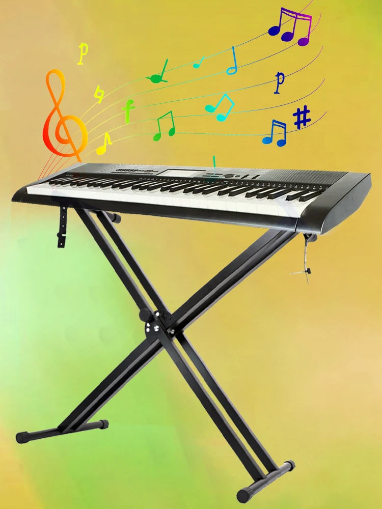 Adjustable Double X Keyboard Stand with Locking Straps