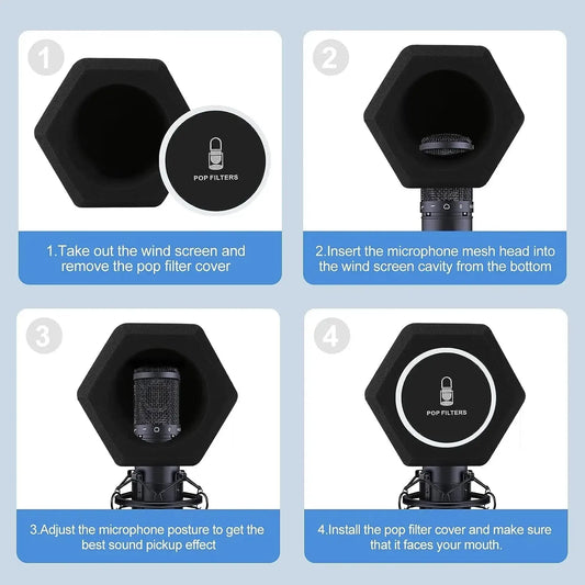 Microphone Isolation Ball Pop Filter Shield