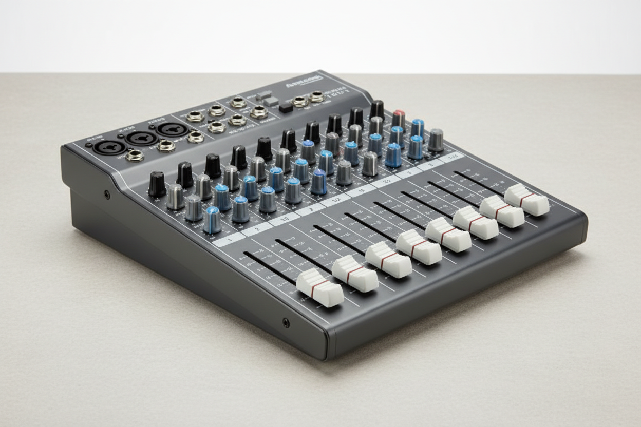 Small desktop audio mixers