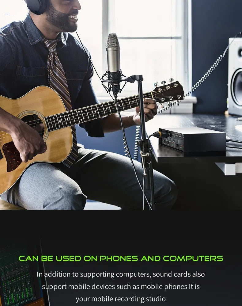 USB Audio Interface Mixer 2 Channel Recording