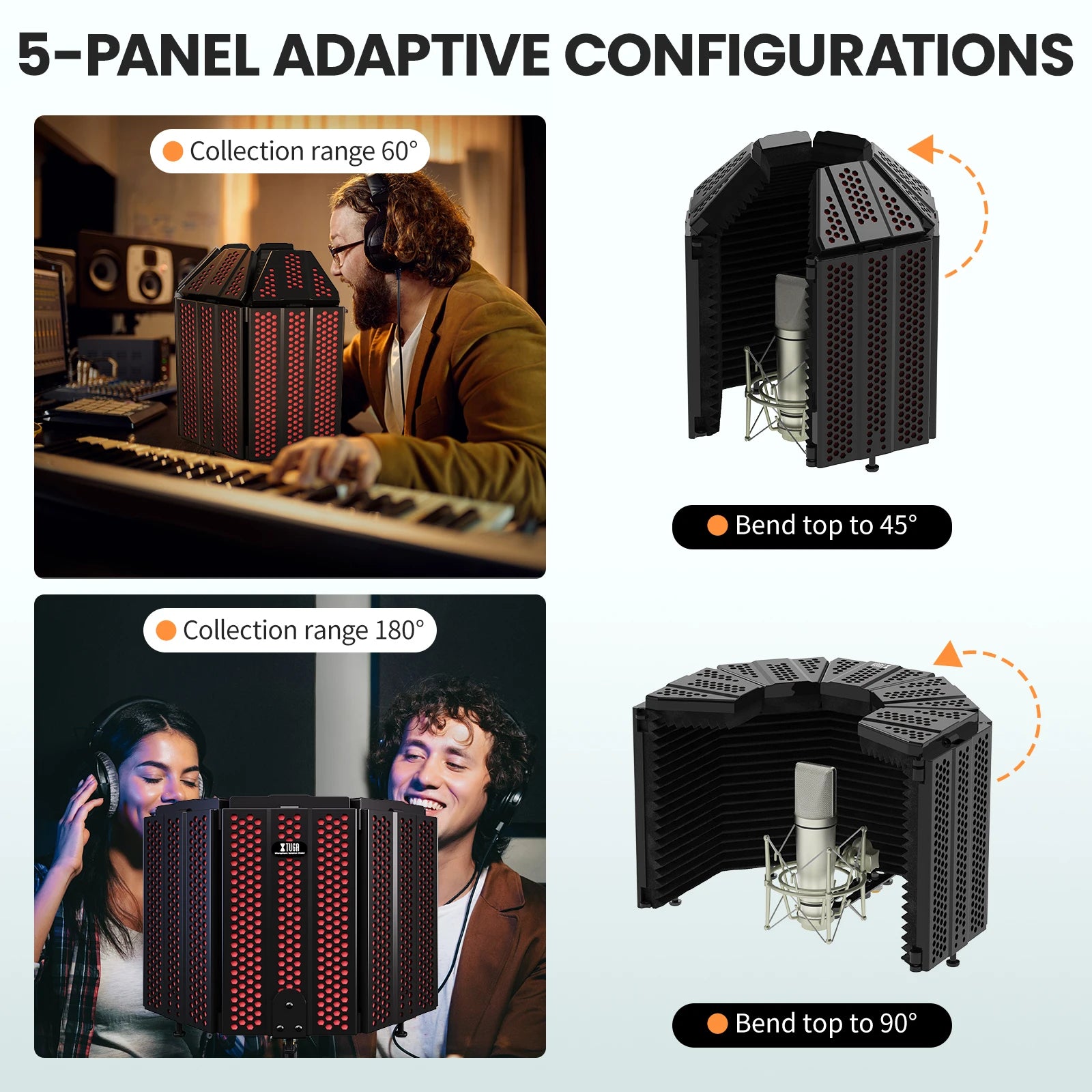 Microphone Isolation Shield Foldable Studio Pop Filter