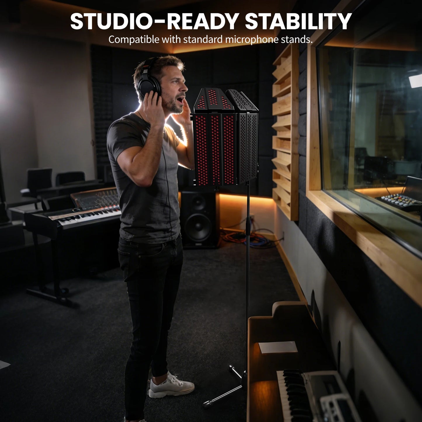 Microphone Isolation Shield Foldable Studio Pop Filter