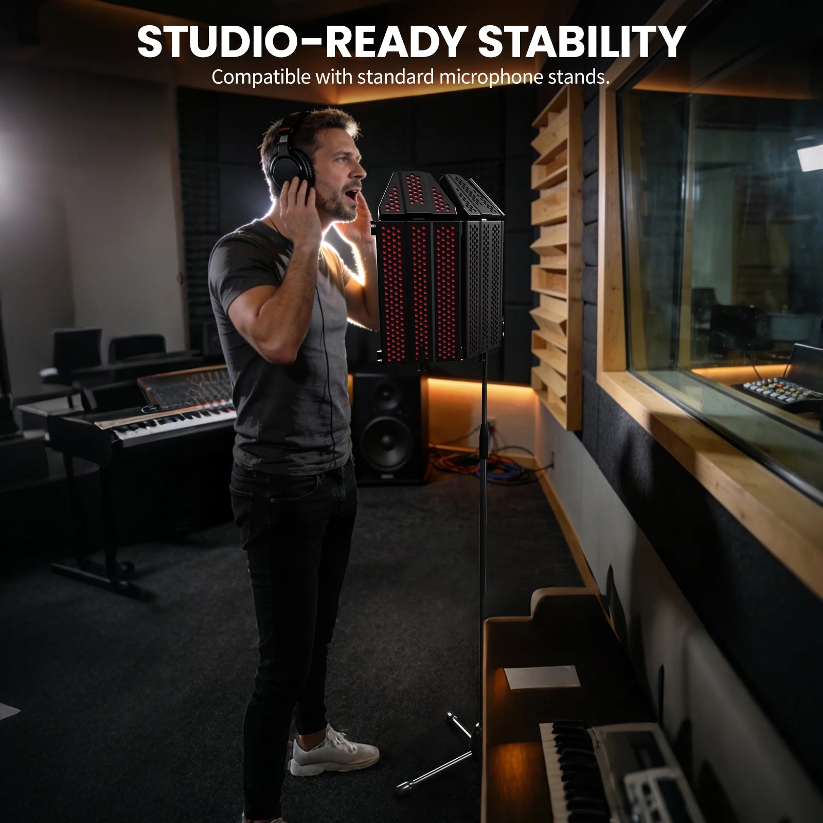 Microphone Isolation Shield Foldable Studio Pop Filter