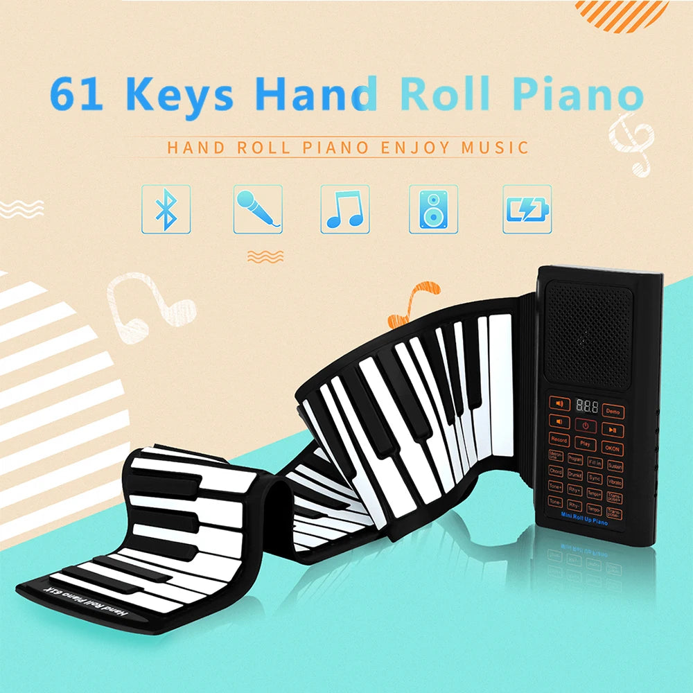 61 Key Roll Up Piano Portable Keyboard