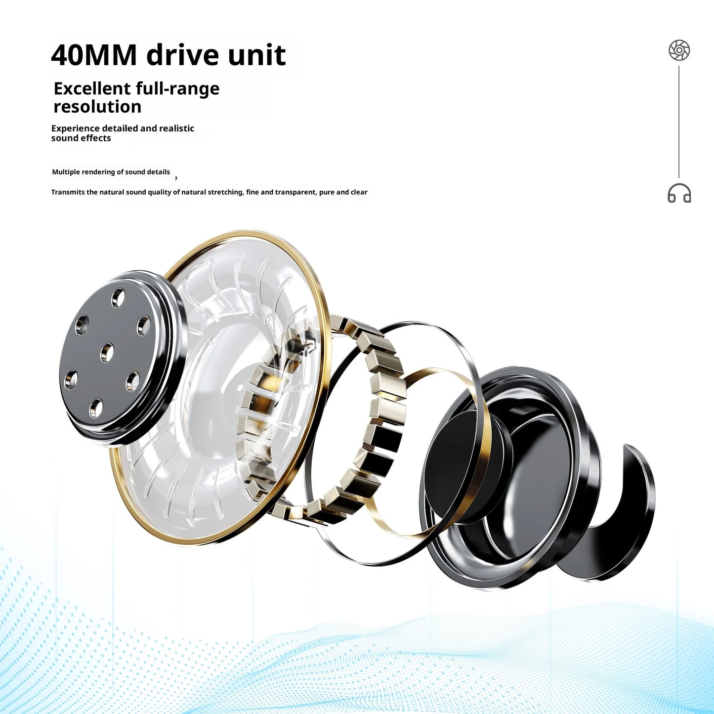 Professional Monitoring Headphones 40mm