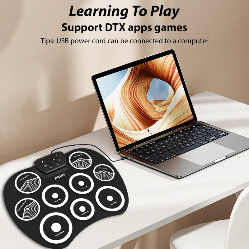 Portable Electronic Drum Set 9 Pad MIDI Kit