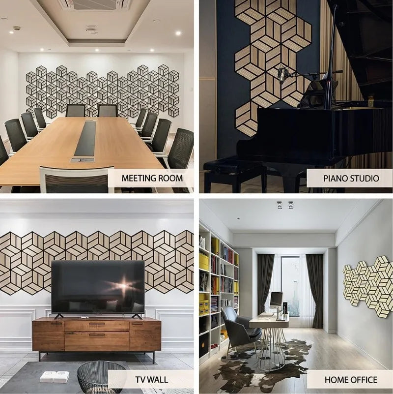 Hexagon Acoustic Slat Wall Panels