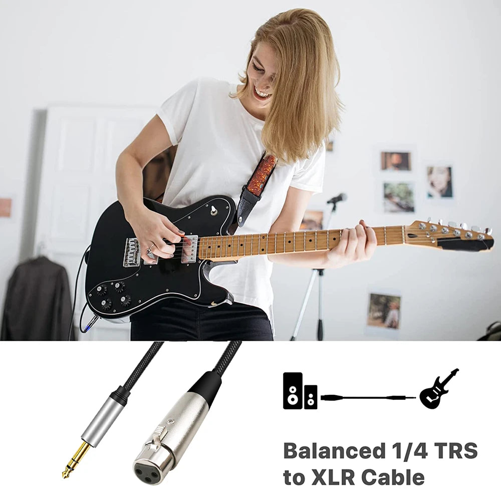 6.35mm TRS to XLR Audio Cable Braided