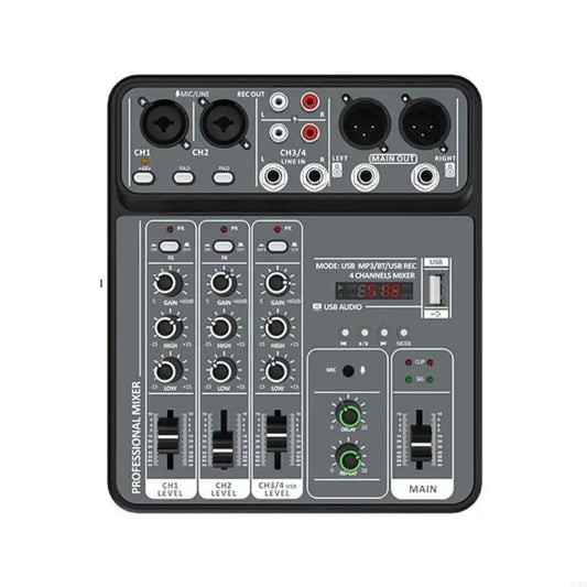 4 Channel USB Mixing Console Recording Mixer