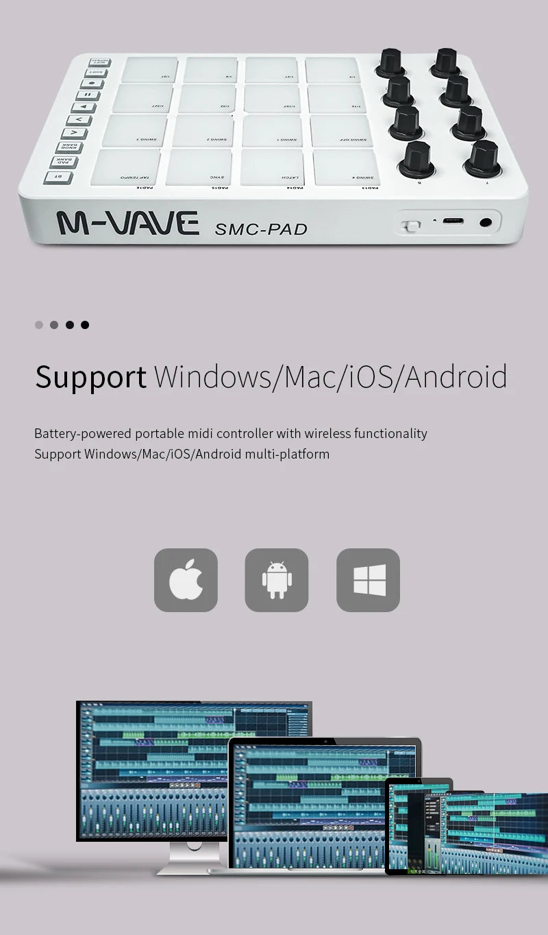 M VAVE SMC PAD Wireless MIDI Controller
