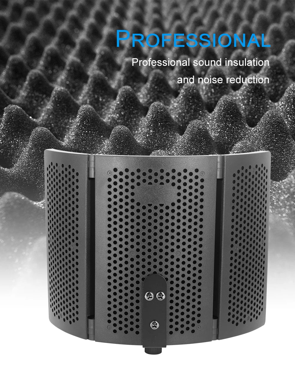 Foldable Microphone Isolation Shield Triple Layer