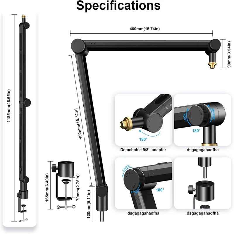 Adjustable Microphone Boom Arm Stand