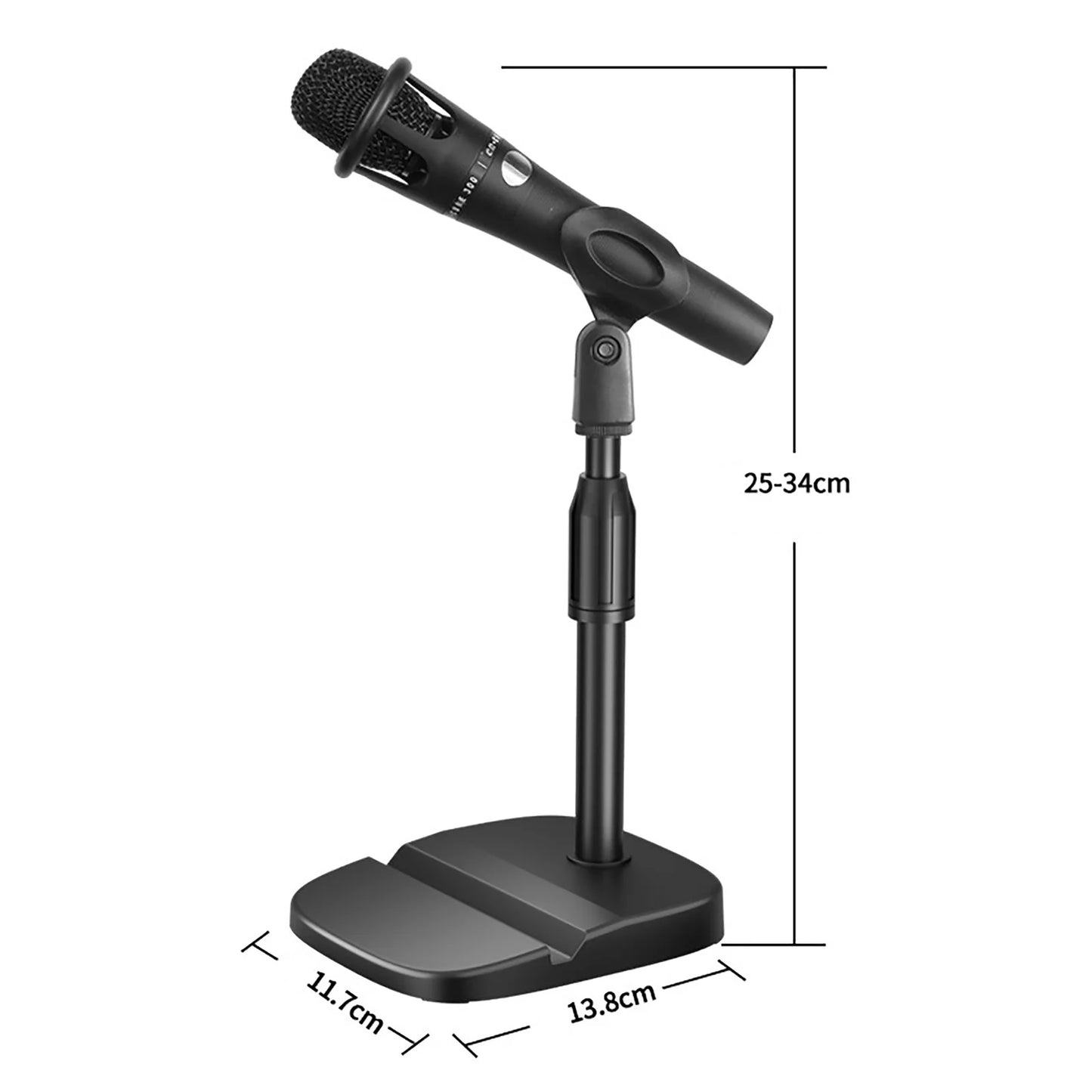 Adjustable Desktop Microphone Stand with Device Slot