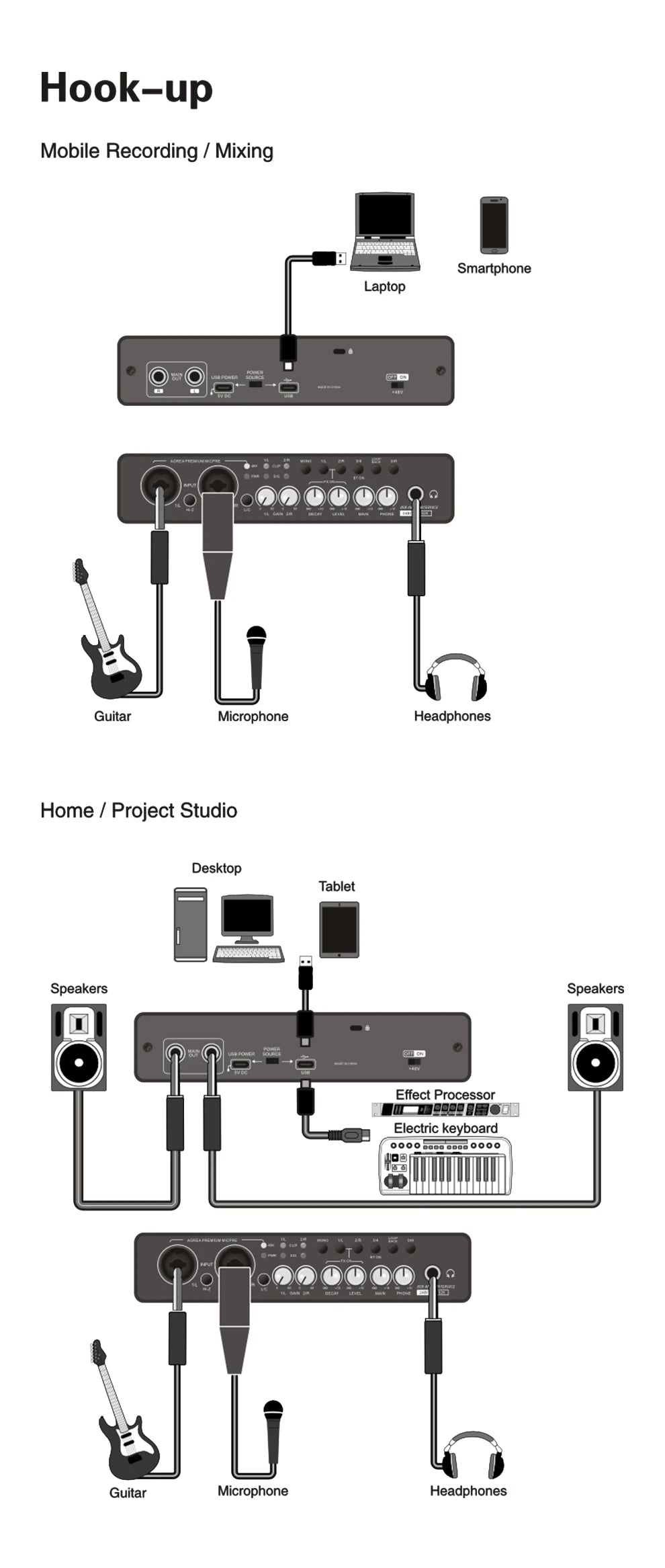 UC42 USB Audio Interface Recording Sound Card