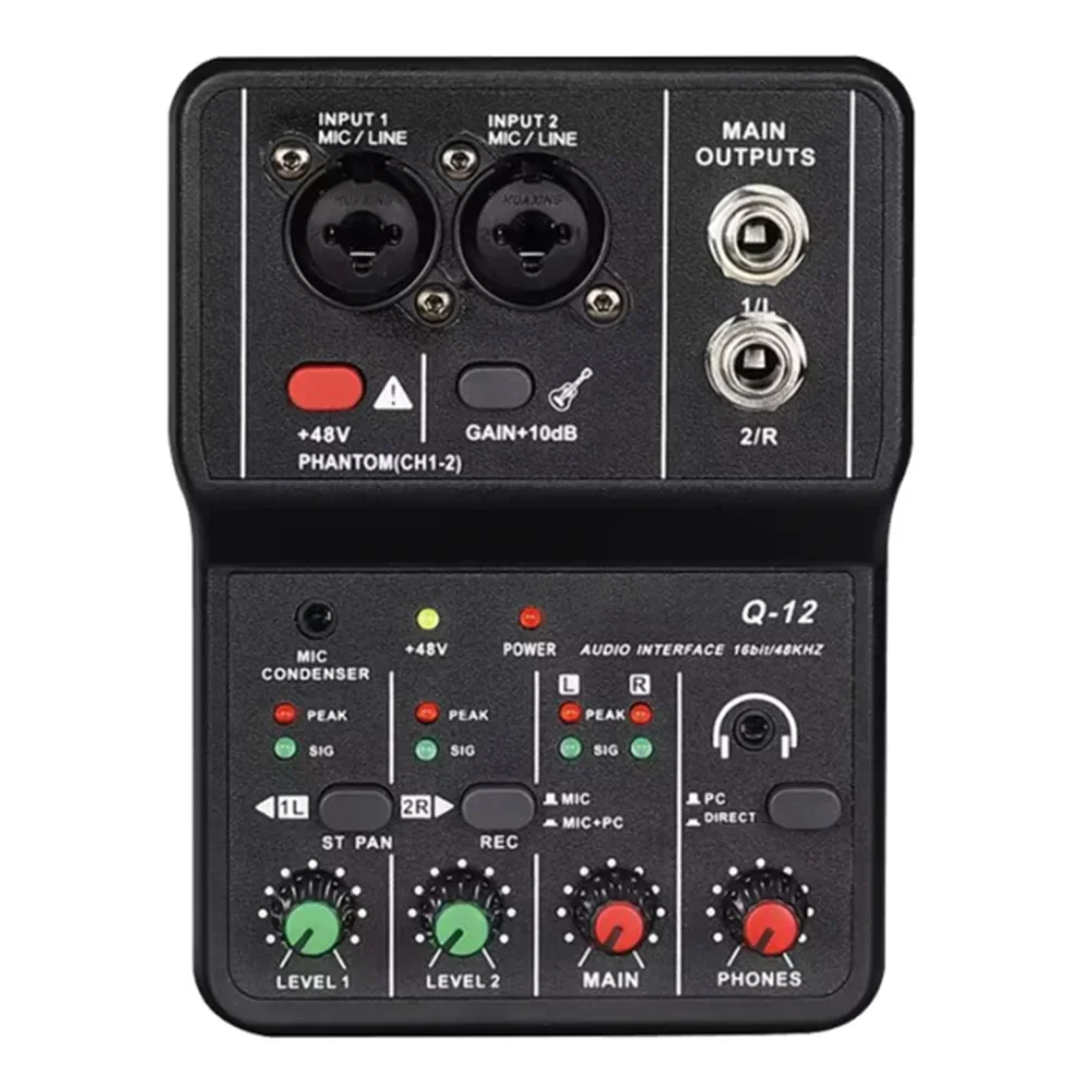 2-Channel USB Audio Interface Mixer