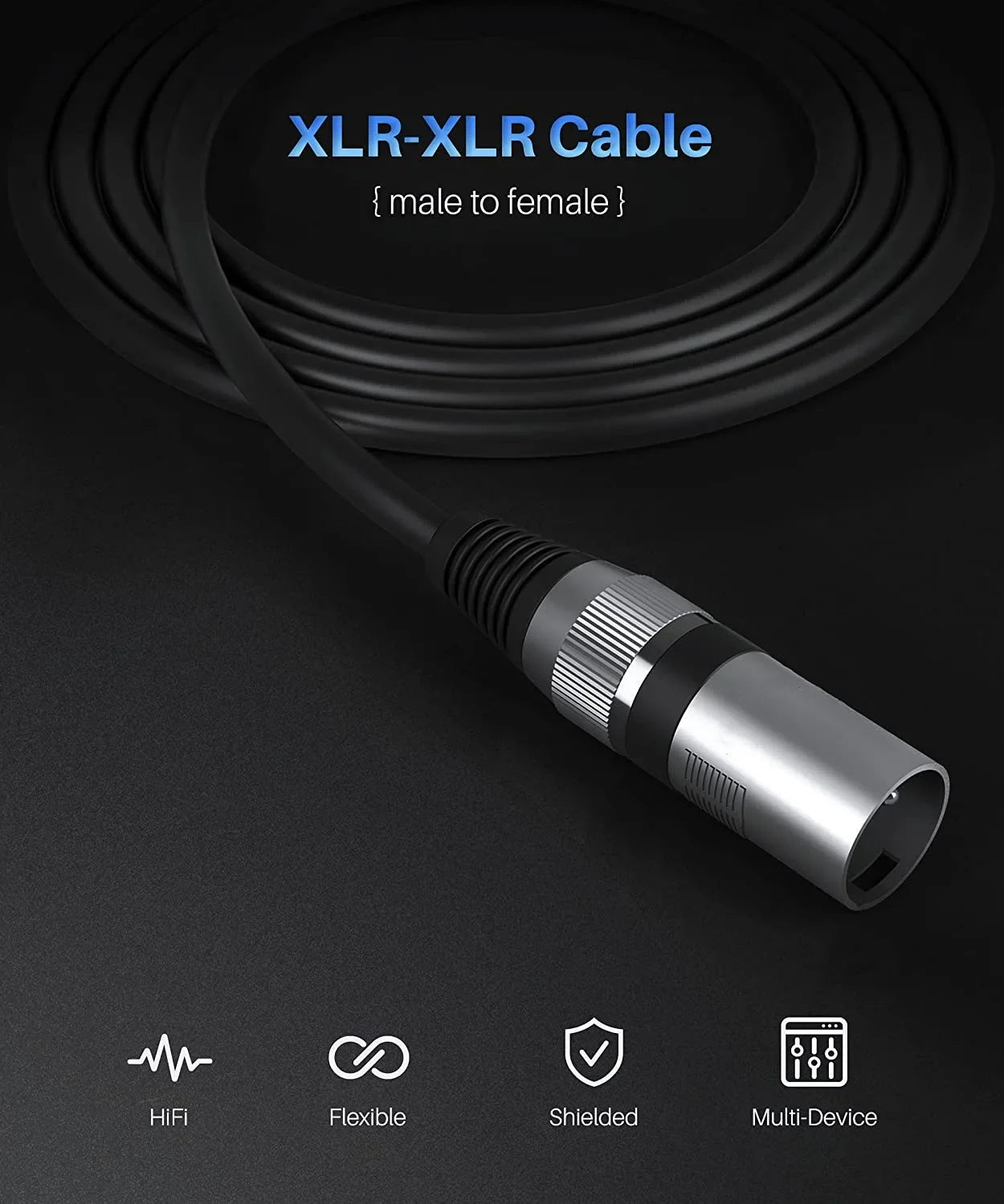XLR Microphone Cable 3-Pin Balanced Audio Cable