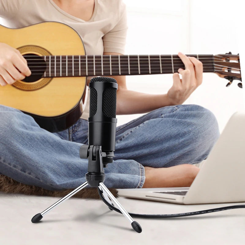 USB Condenser Microphone with Desktop Stand