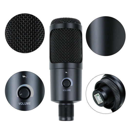 USB Condenser Microphone with Desktop Stand