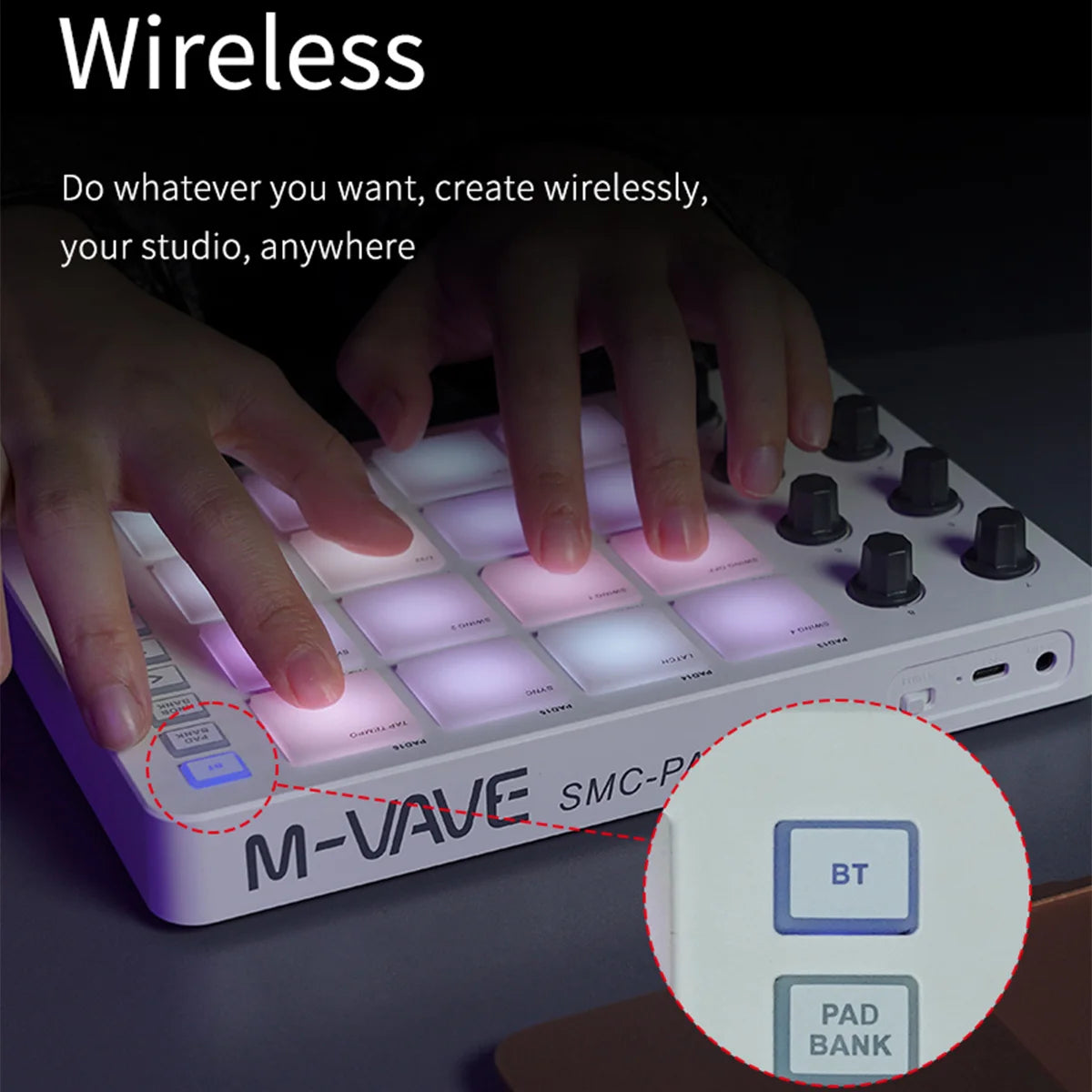 M VAVE SMC PAD Wireless MIDI Controller