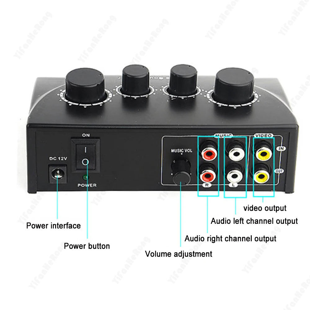 Dual Mic Karaoke Mixer with Echo Control