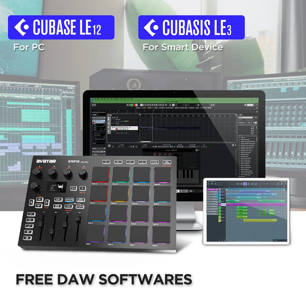 EMP16 MIDI Pad Controller with Bluetooth