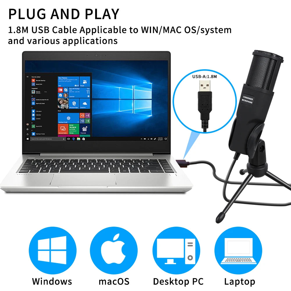 USB Condenser Microphone for Streaming & Podcasting