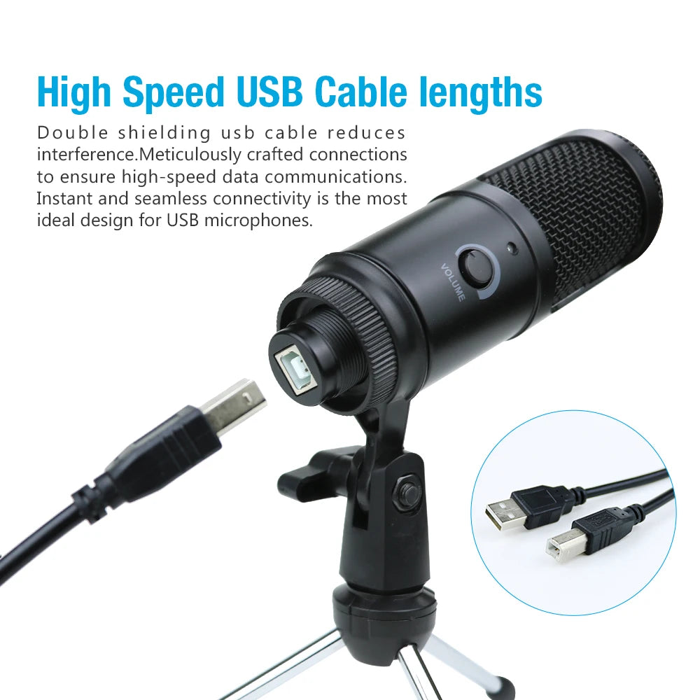 USB Condenser Microphone with Desktop Stand