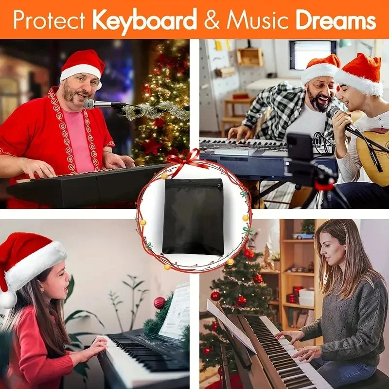 61 Key Piano Dust Cover Adjustable Canvas