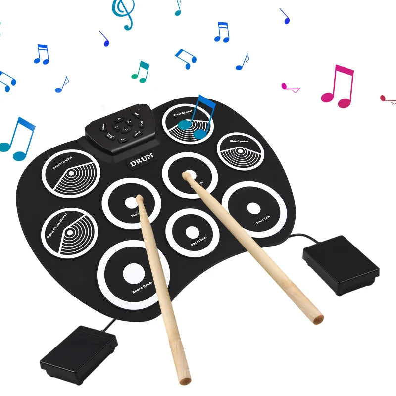 Portable Electronic Drum Set 9 Pad MIDI Kit