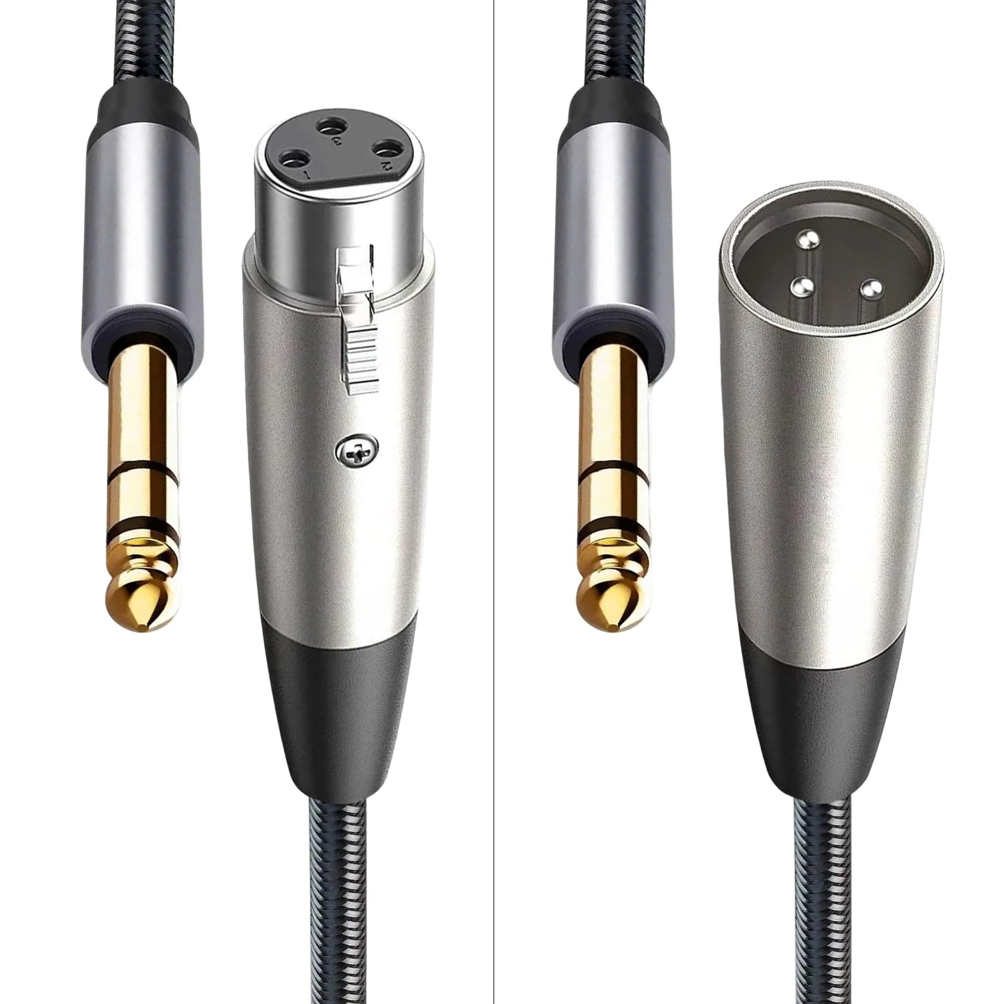 6.35mm TRS to XLR Audio Cable Braided