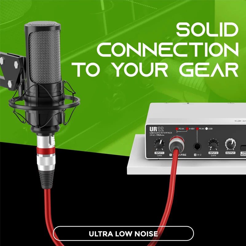 XLR Microphone Extension Cable 3-Pin Balanced