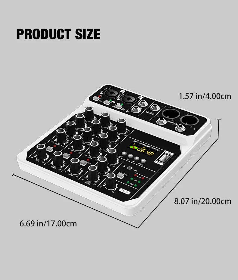 4 Channel Audio Mixer Bluetooth Recording Kit