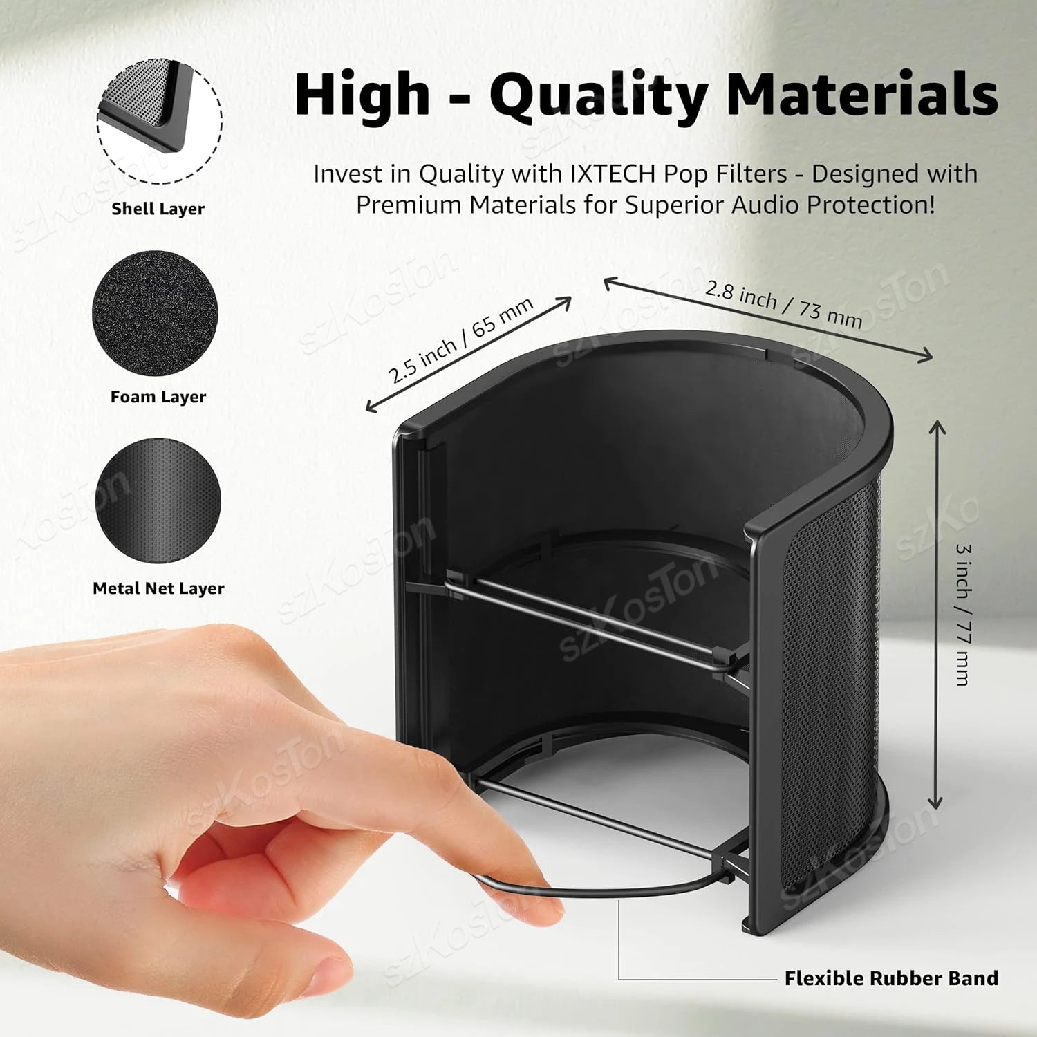 Triple Layer Microphone Pop Filter Shield