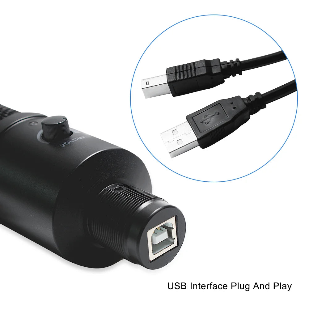 USB Condenser Microphone with Desktop Stand