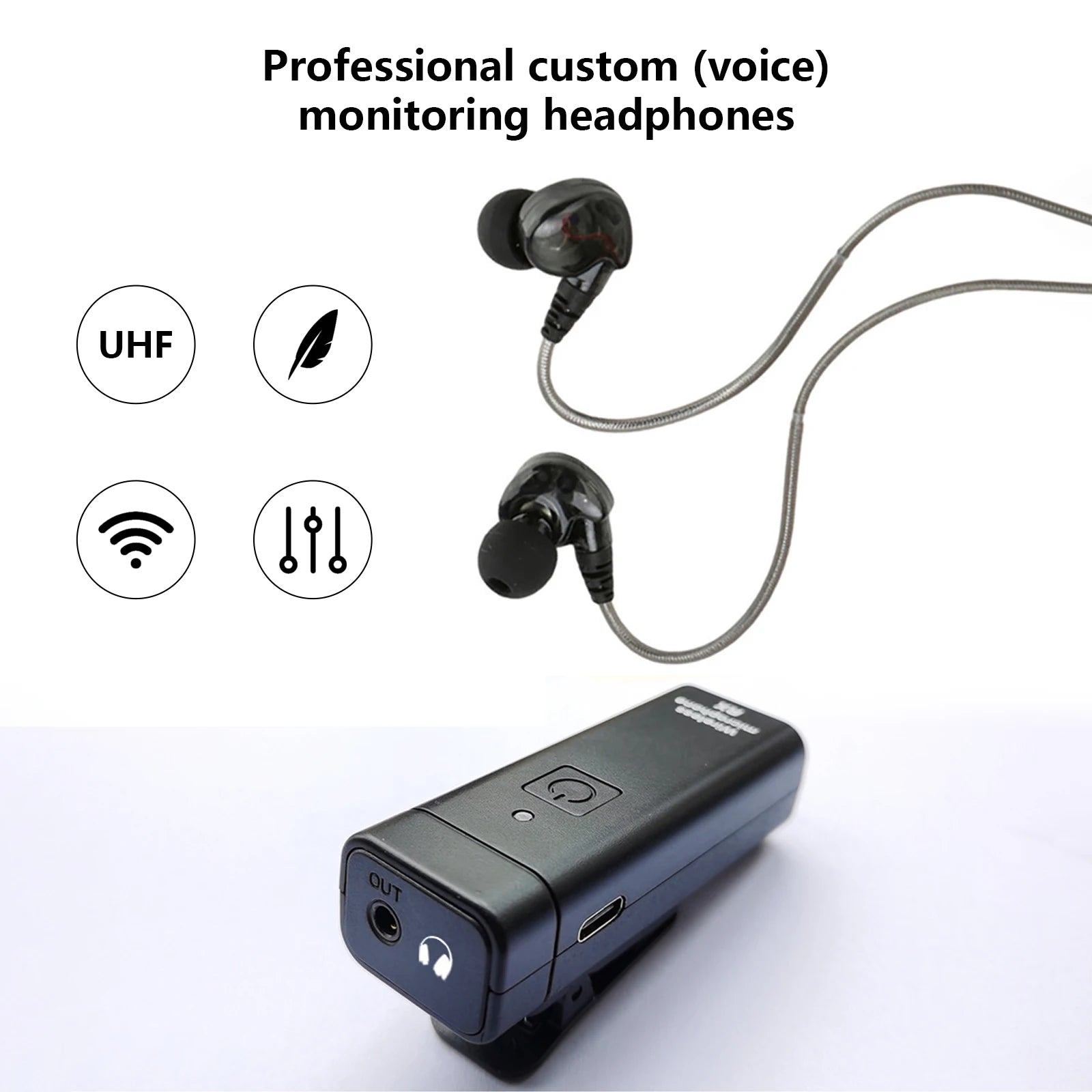 Wireless UHF In Ear Monitor System Stereo