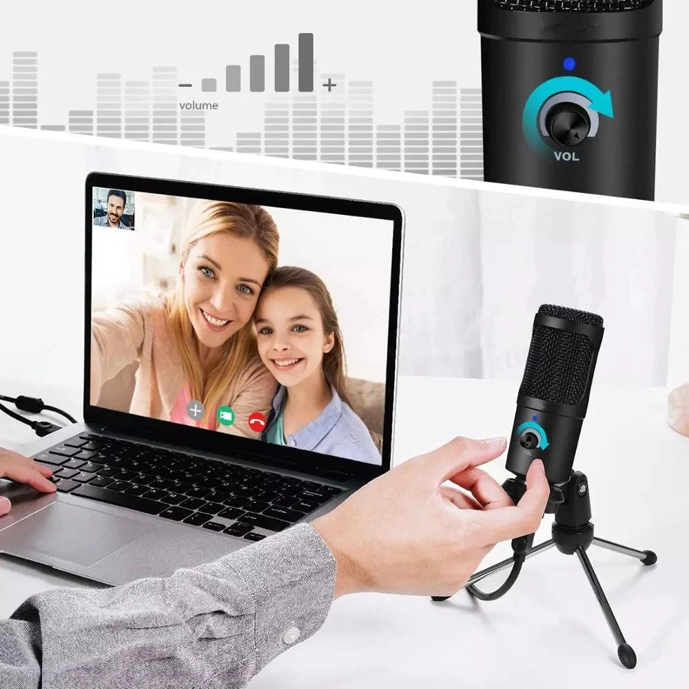 USB Condenser Microphone with Desktop Stand