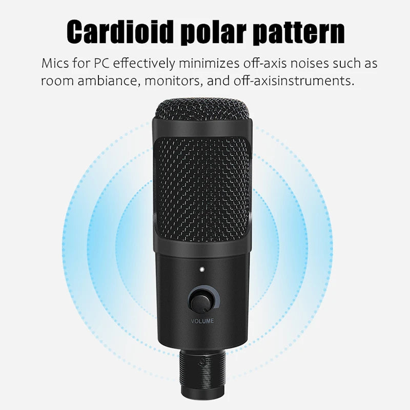 USB Condenser Microphone with Desktop Stand