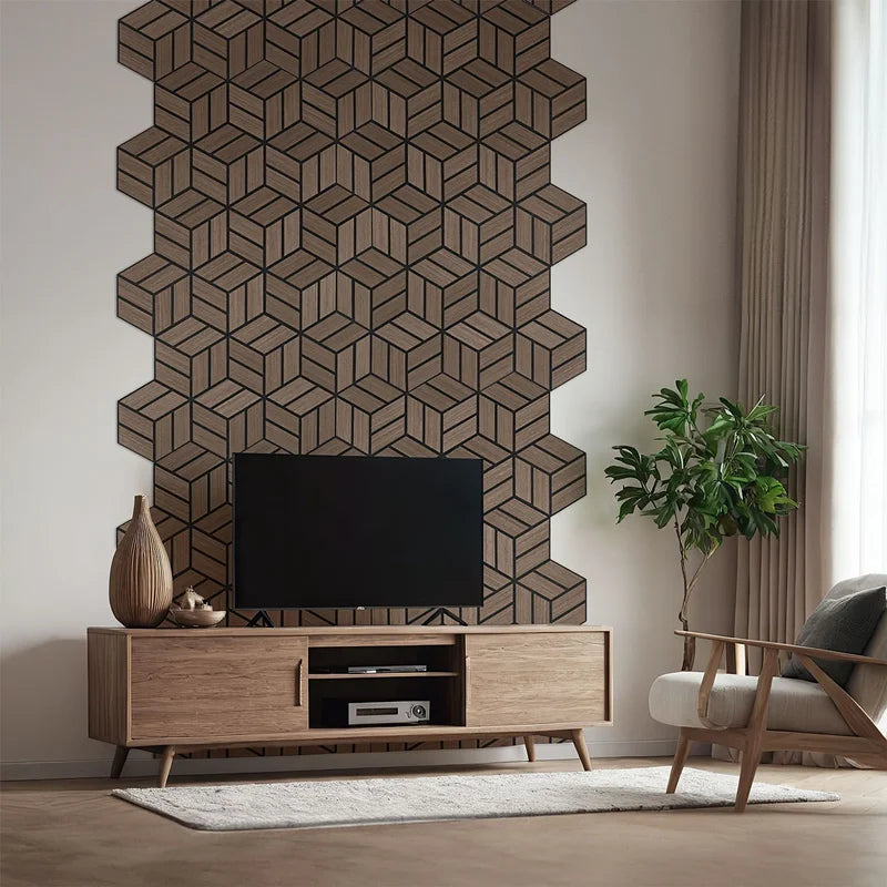 Hexagon Acoustic Slat Wall Panels