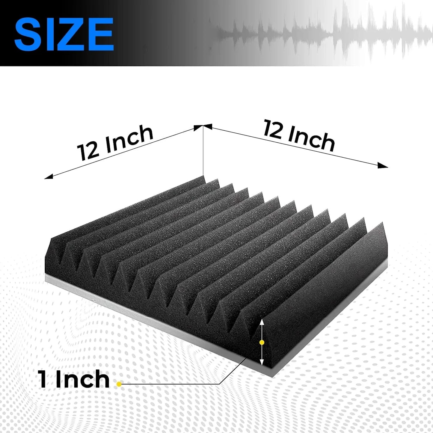 Self-Adhesive Acoustic Foam Panels 12 Pack