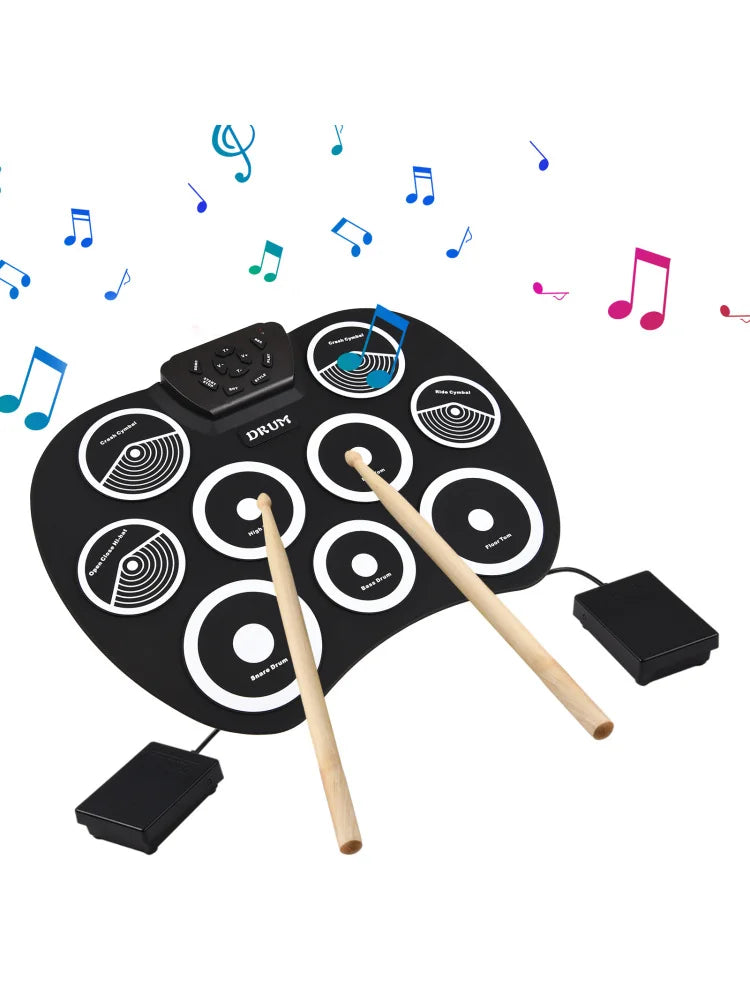 Portable Electronic Drum Set 9 Pad MIDI Kit
