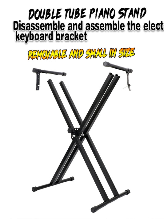 Adjustable Double X Keyboard Stand with Locking Straps