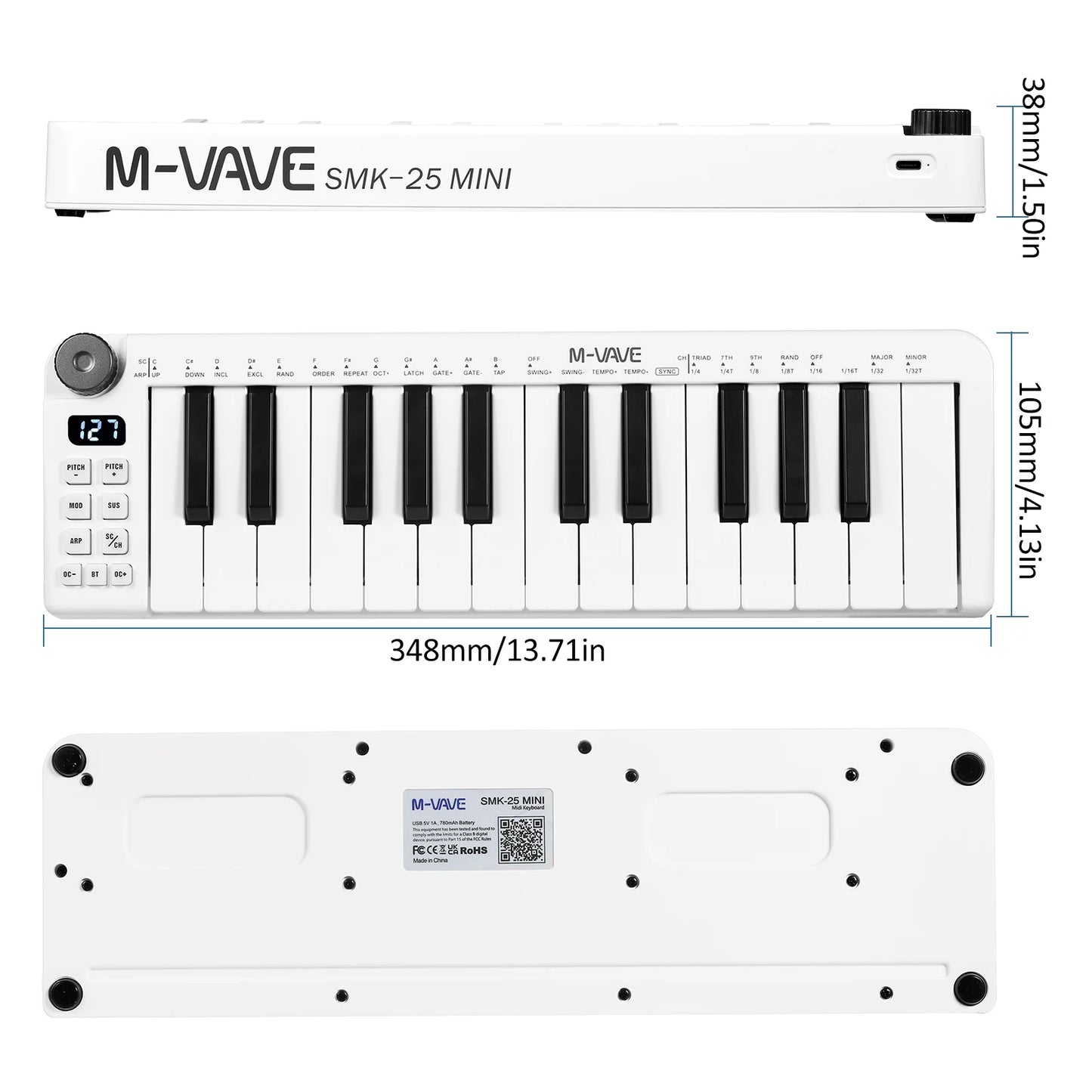 M-VAVE SMK-25mini MIDI Keyboard Controller