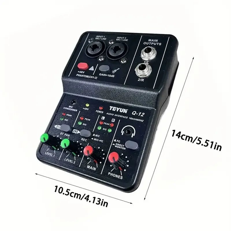 Professional Portable USB Audio Interface Mixer