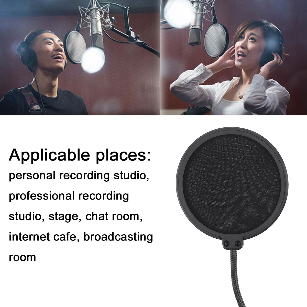 Studio Microphone Pop Filter Flexible Wind Screen