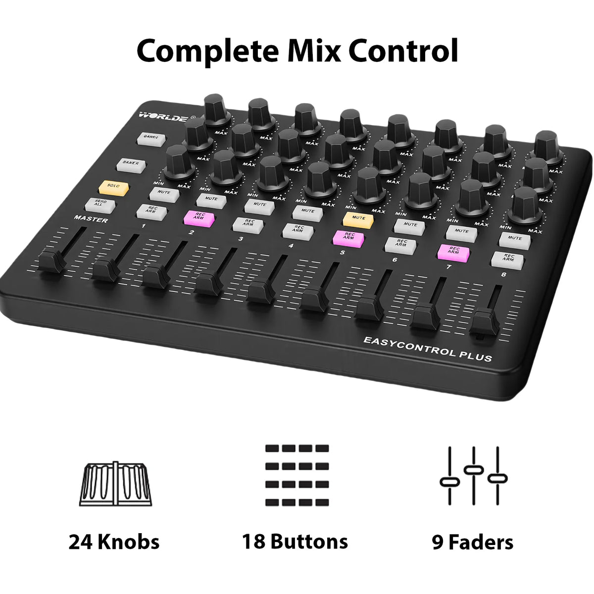 Portable MIDI Controller with Knobs and Faders