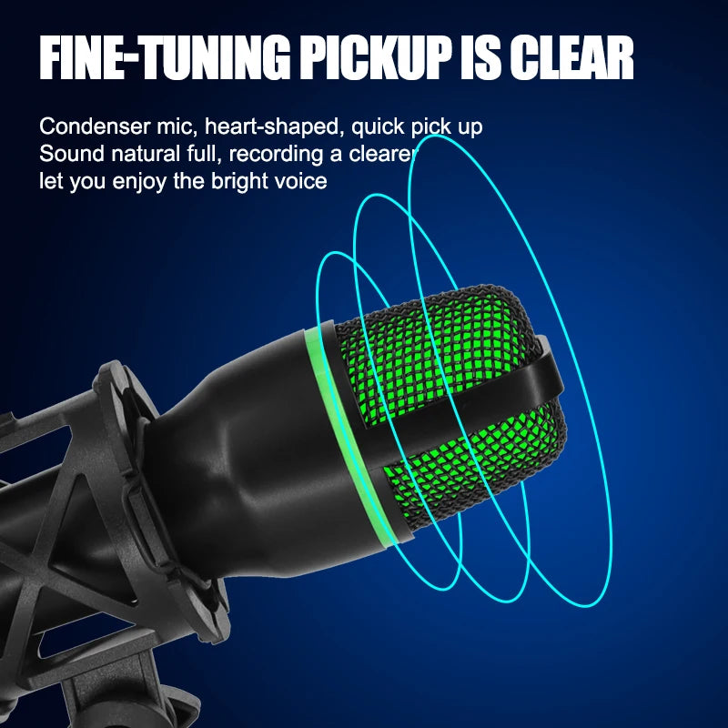 USB Condenser Microphone Tabletop Streaming Mic