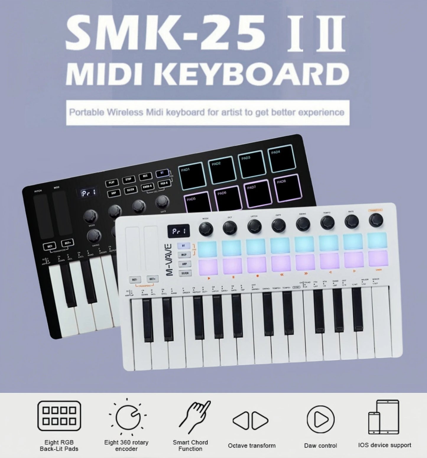 M-VAVE SMK-25 II MIDI Keyboard Controller
