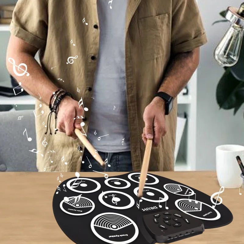 Portable Electronic Drum Set 9 Pad MIDI Kit
